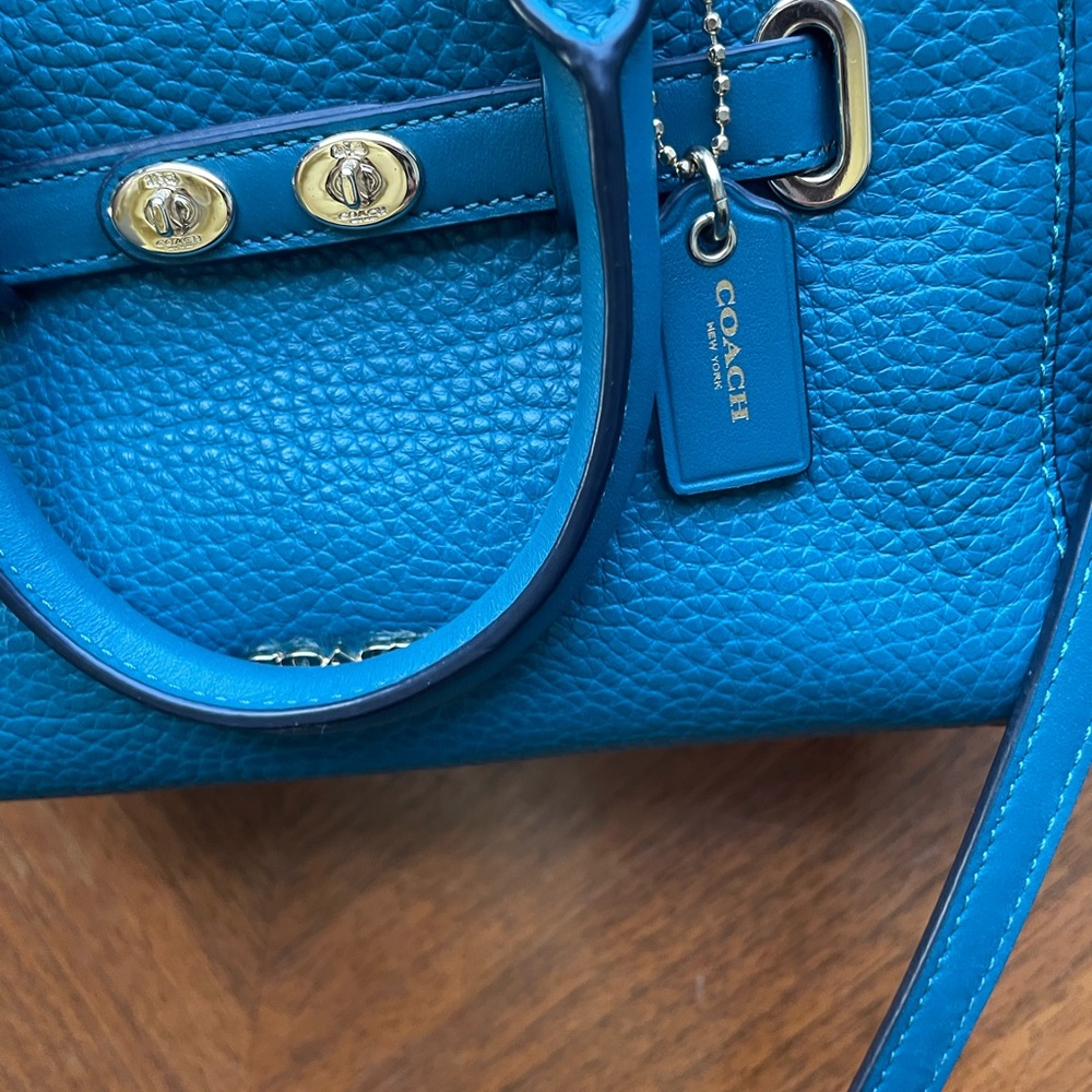 Coach Teal Mini Bag with Gold Accents - Picture 10 of 10